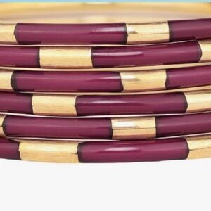 Gold and Burgundy Bangles